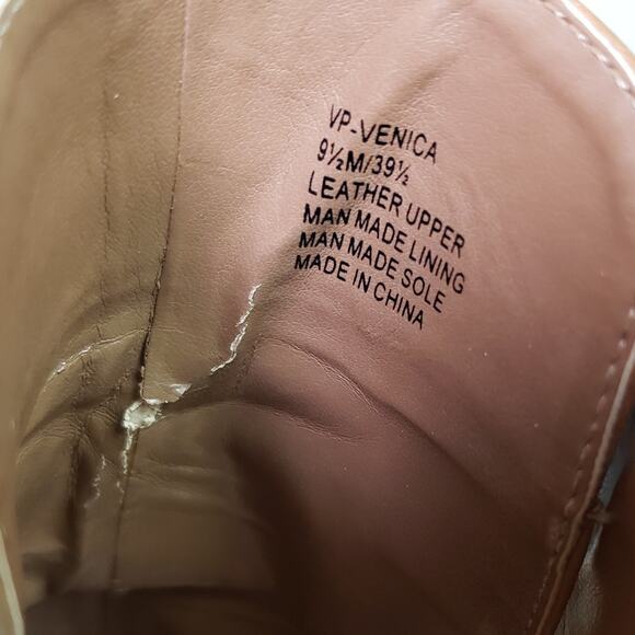 Vince Camuto 9.5‎ Venica Open Toe Heel Bootie Carmel Brown Leather Fall Staple - Picture 7 of 12